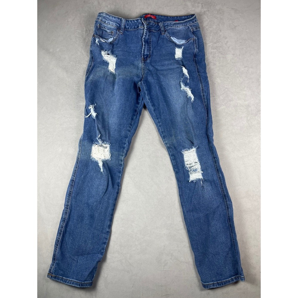 HH Jeans Los Angeles Mens 32 Distressed Ripped Slim Fit Denim‎ DP1166MD Blue